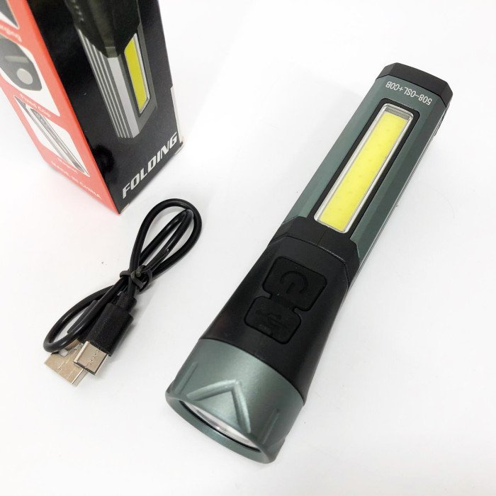 Ліхтар кишеньковий поворотний Police 508-OSL+COB, вбудованим акумулятором, магнітом та 7 режимами