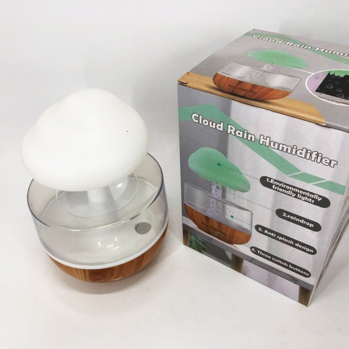 Нічник-зволожувач з ефектом дощу Cloud Rain Humidifier, Аромадіфузор зволожувач повітря для дому