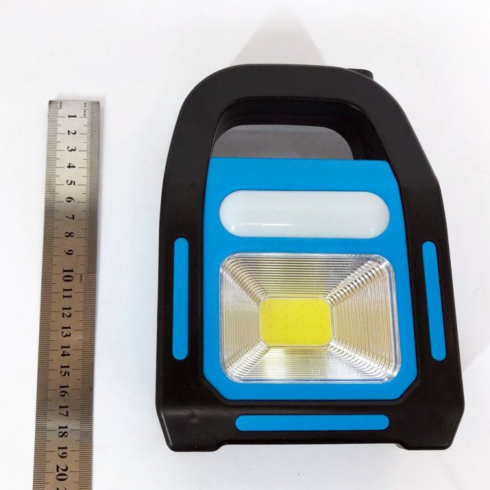 Ліхтар світлодіодний акумуляторний на сонячній батареї HB-9707 B-2 ZB-40, ліхтар переносний. Колір: синій