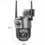 Вулична IP камера 4G/Wi-Fi з двома лінзами SC03 V380pro 4 Mп, Відеокамера з цифровим зумом та мікрофоном