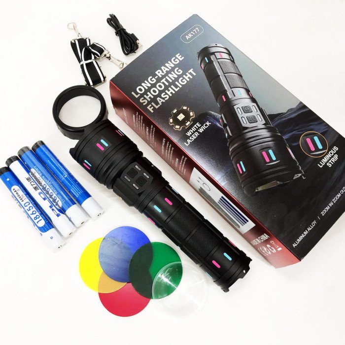 Ліхтар AK177-WHITE LASER LED PM60-TG, Топ-ліхтарик ліхтарик світлодіодний акумуляторний портативний