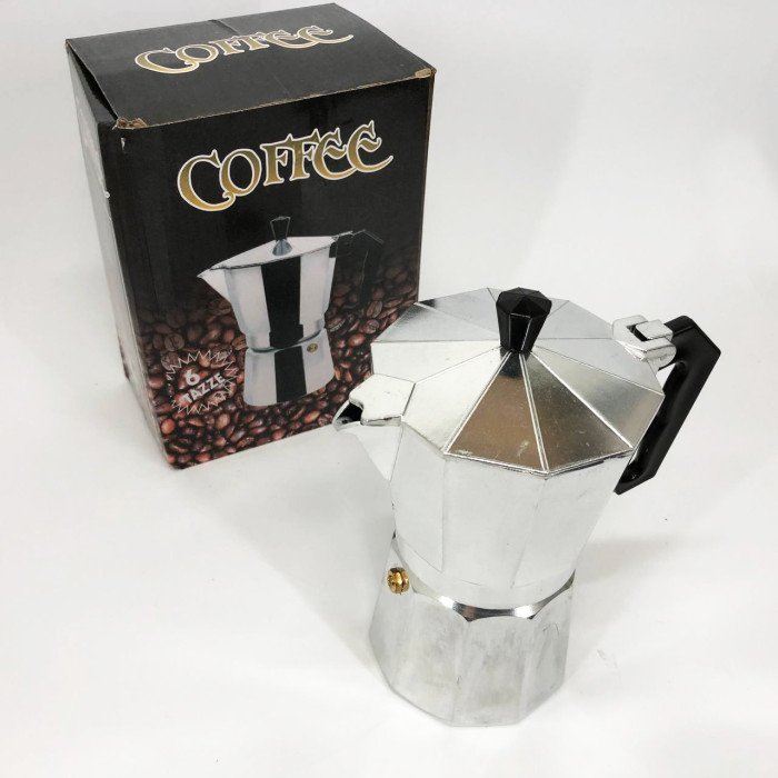 Кавоварка гейзерна з нержавіючої сталі UNIQUE UN-1912 270 мл, Гейзерна кавоварка 3 чашки