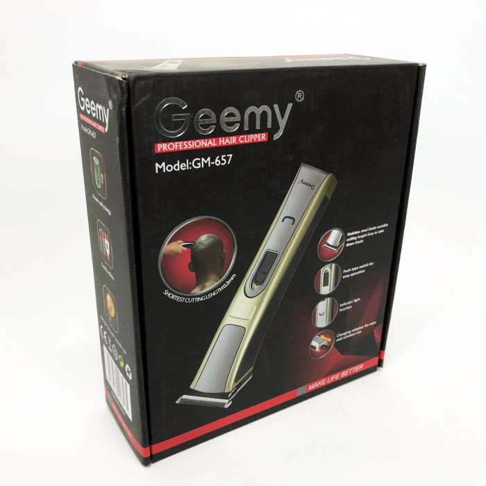 Машинка для стрижки Gemei GM-657 бездротова з комплектом насадок, Перукарські машинки