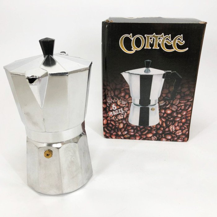 Кавоварка гейзерна з нержавіючої сталі UNIQUE UN-1912 270 мл, Гейзерна кавоварка 3 чашки