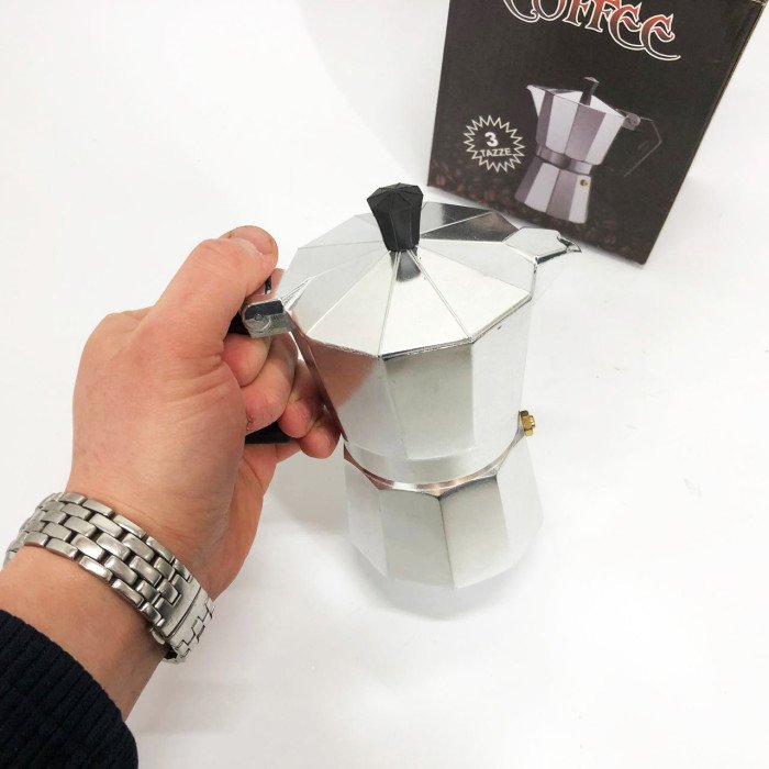 Гейзерна кавоварка UNIQUE UN-1911 алюмінієвий корпус 3 порції для меленої кави