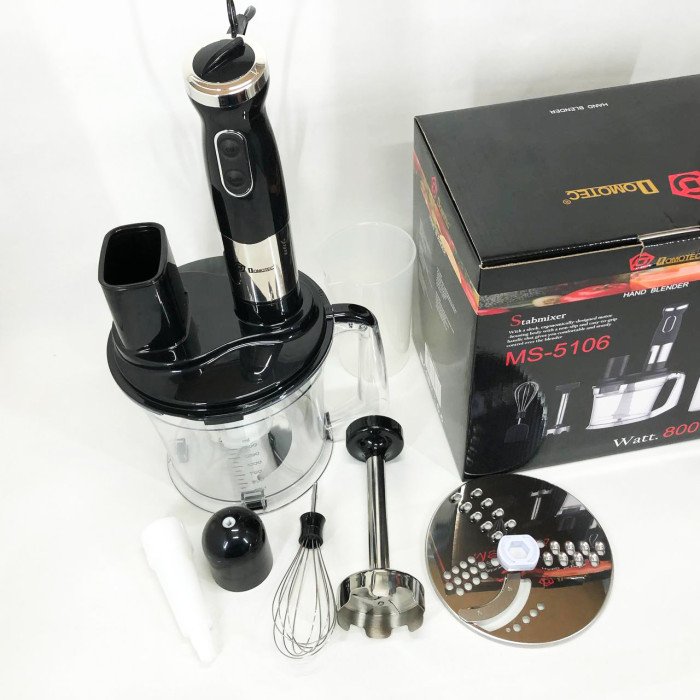 Блендер заглибний багатофункціональний 5-в-1 Domotec MS-5106 800 W, Портативний блендер подрібнювач