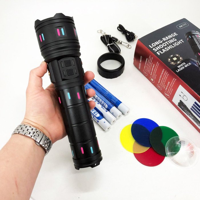 Ліхтар AK177-WHITE LASER LED PM60-TG, Топ-ліхтарик ліхтарик світлодіодний акумуляторний портативний