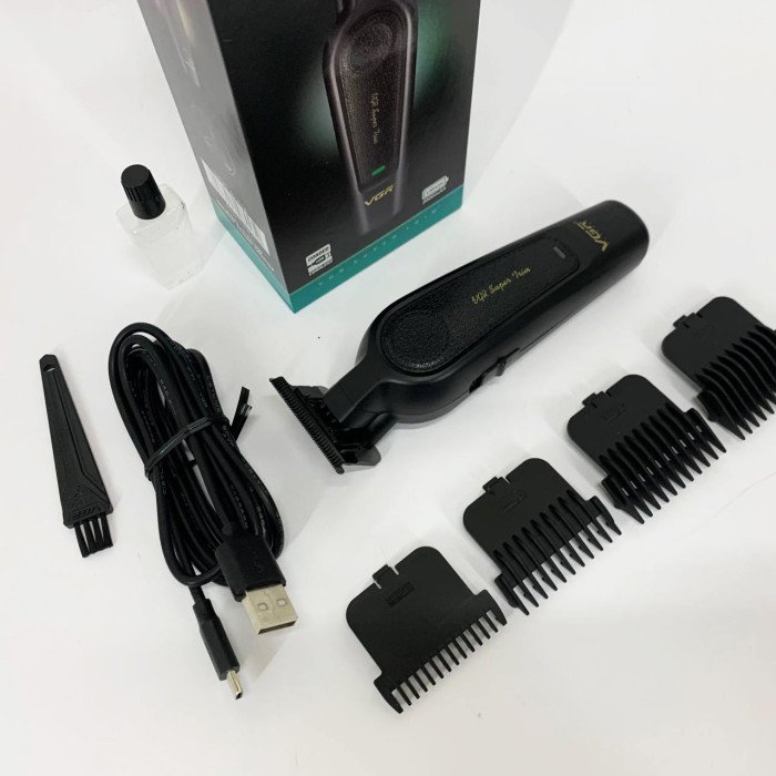 Акумуляторна машинка для стрижки VGR V-995 + 4 насадки, 2000 мАг, USB