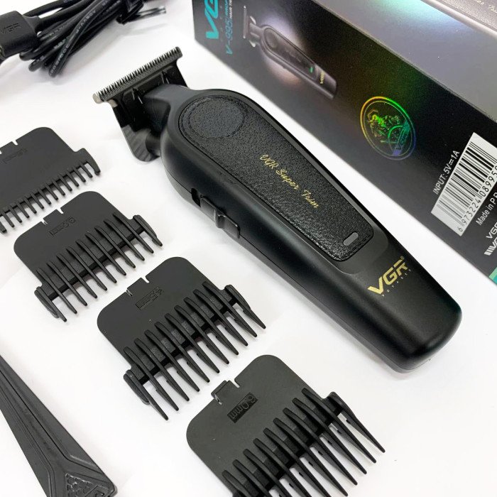 Акумуляторна машинка для стрижки VGR V-995 + 4 насадки, 2000 мАг, USB