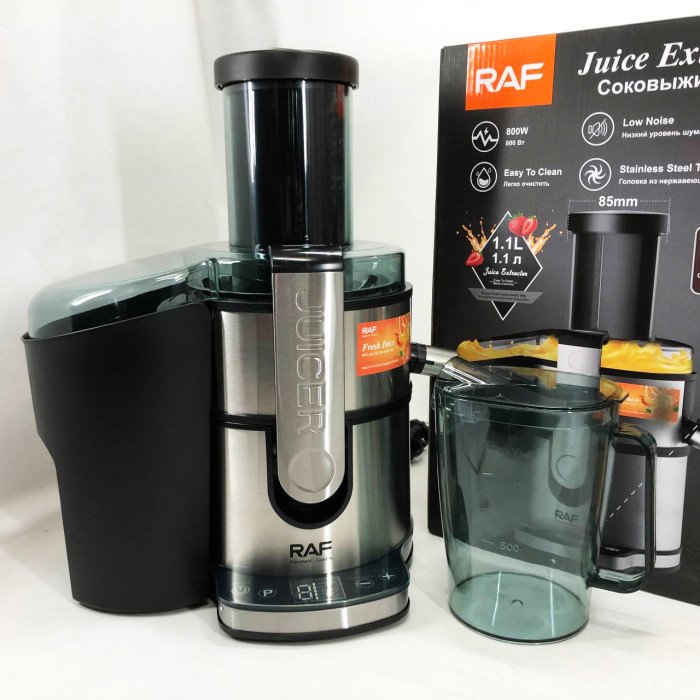 Електричний соковитискач RAF R.2700 для цитрусових, фруктів та овочів з ємністю для соку 1.1 л 800 Вт