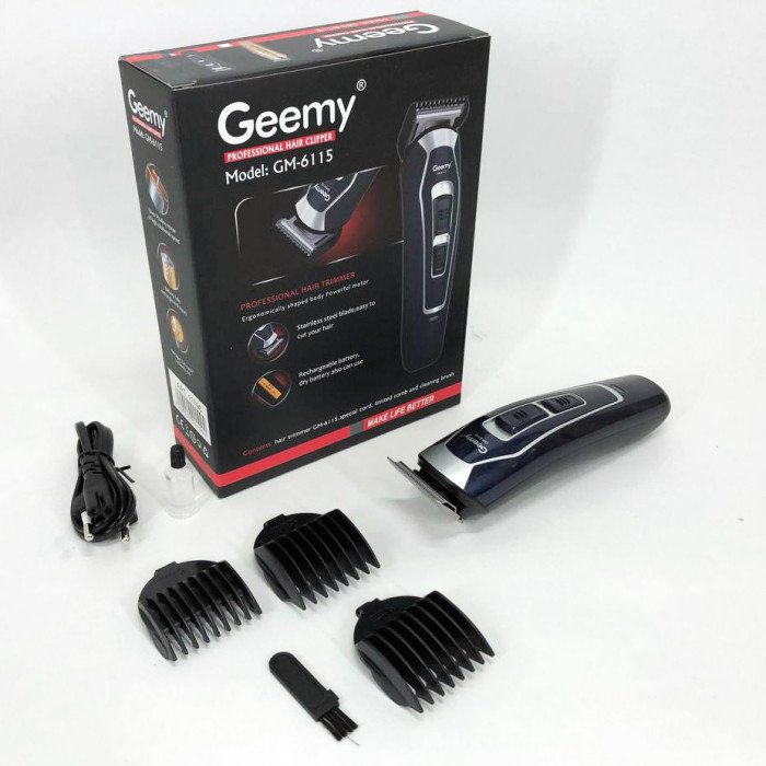 Машинка для стрижки GEMEI GM-6115, машинка для стрижки бездротова. Колір: синій