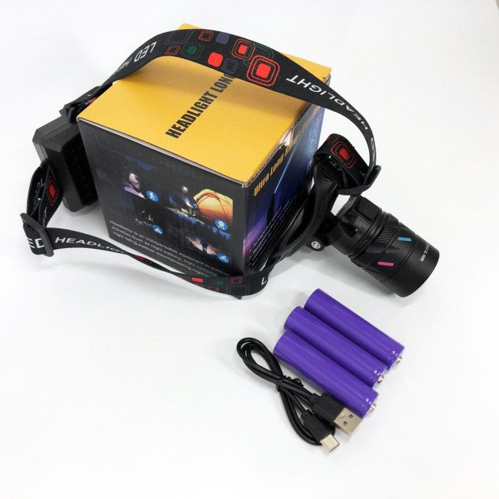 Ліхтар налобний NIGHT VISION FLUORESCENCE CT012-3L-2TG(white+red), Налобний ліхтар з лінзою