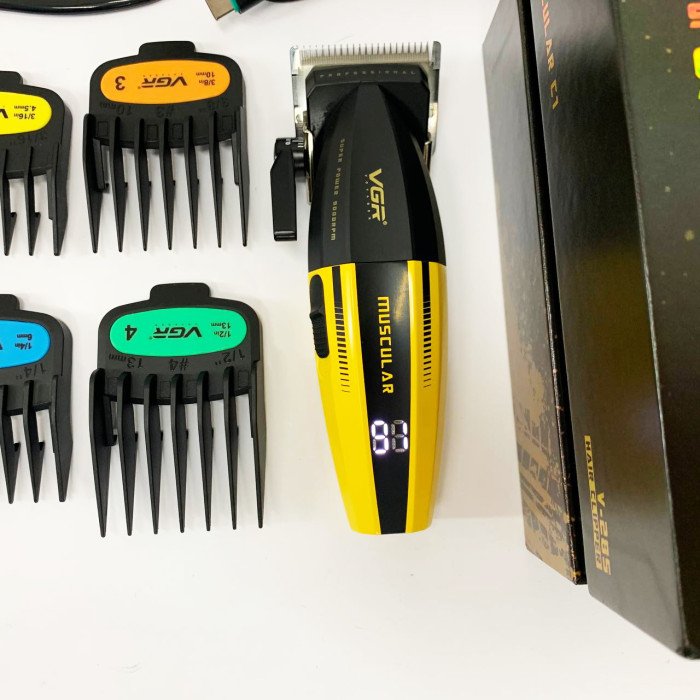 Професійна стрижкова машинка VGR V-285 акумуляторна з насадками