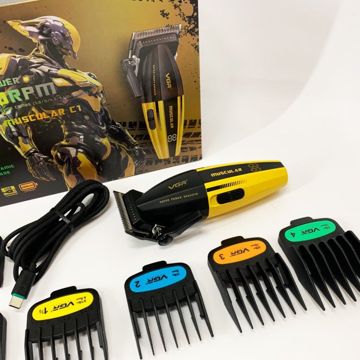 Професійна стрижкова машинка VGR V-285 акумуляторна з насадками