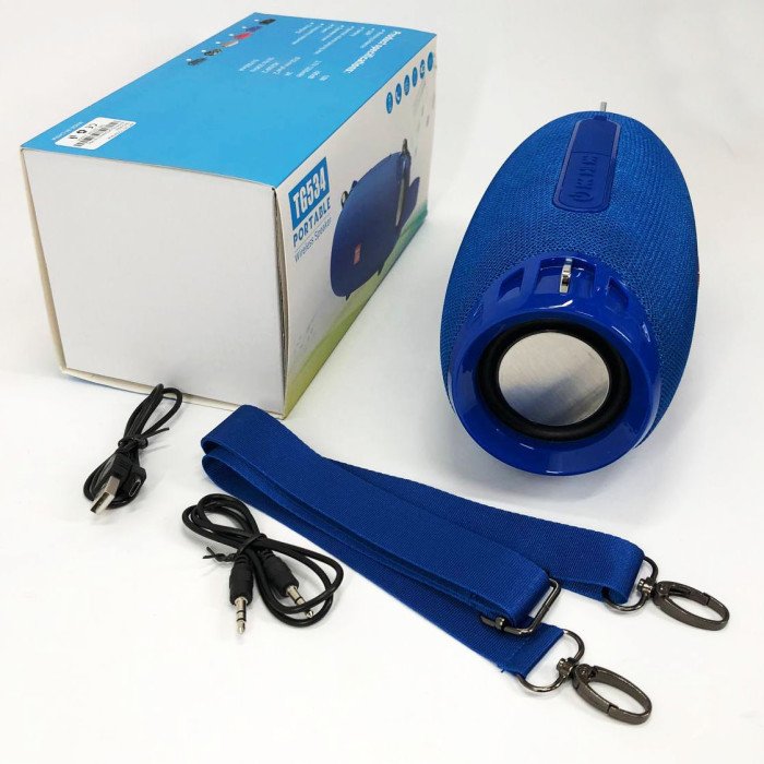 Портативна Bluetooth колонка TG534 SD IPX5 з ремінцем, портативна колонка блютус. Колір: синій