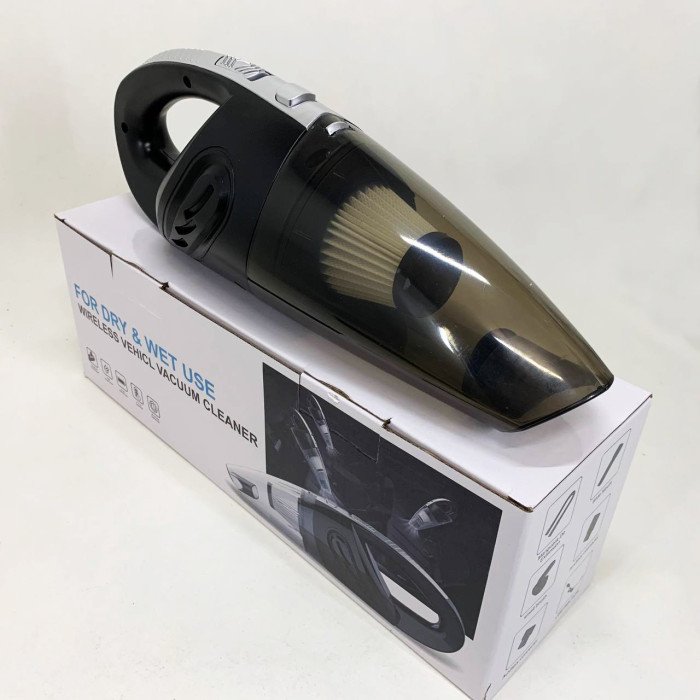 Потужний бездротовий пилосос автомобільний для сухого та вологого прибирання в машині та будинку +5 насадок
