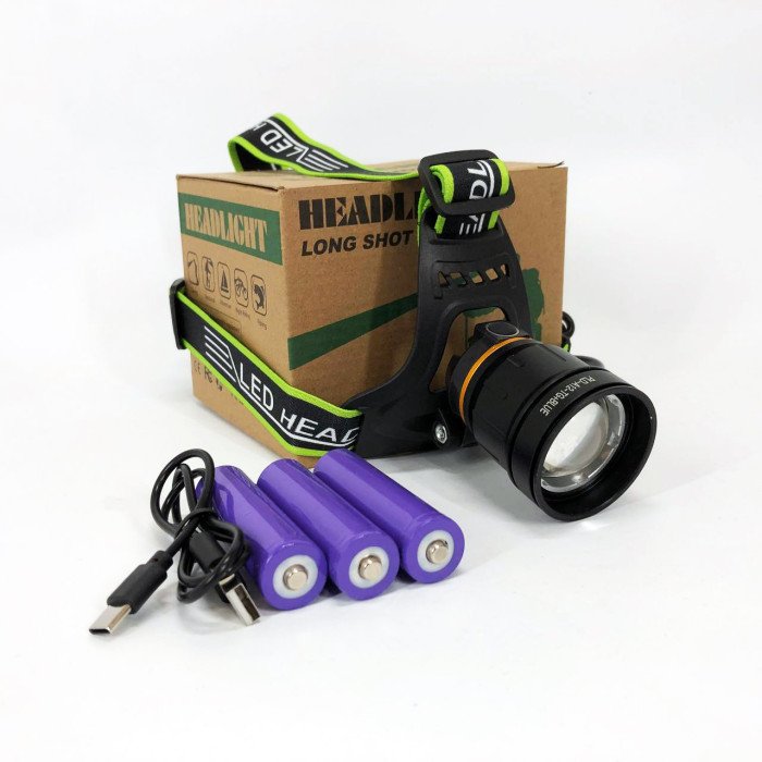 Ліхтарик налобний PLD-A12-2PM10-2TG (WHITE+UV), Ліхтар акумуляторний для риболовлі, Ліхтарик налобний потужний