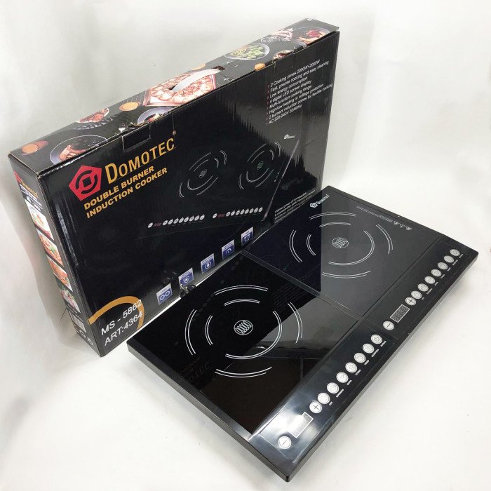Плита індукційна настільна Domotec MS-5862 4000 Вт Електричні плити настільні двокомфоркові