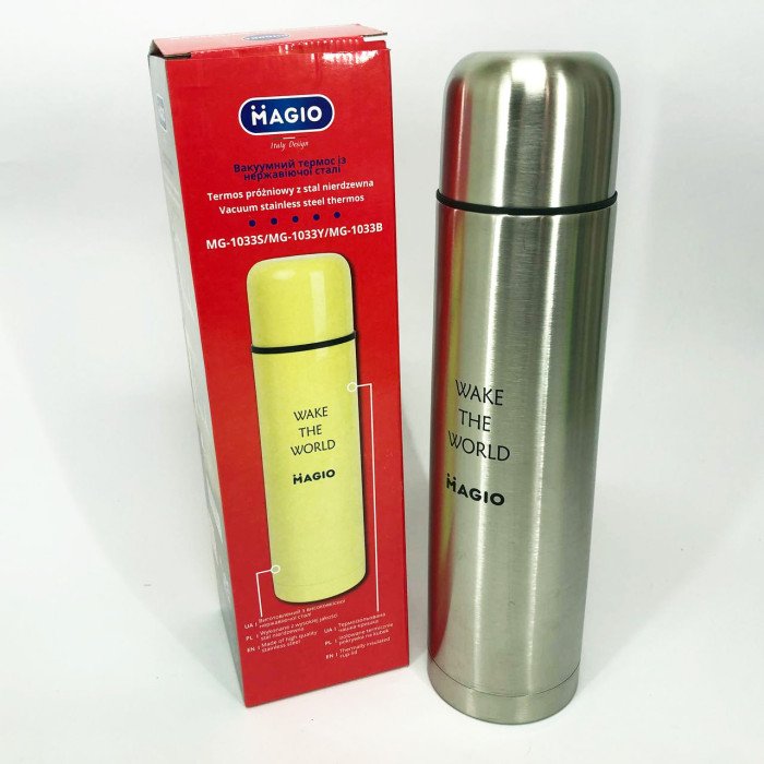 Термос з нержавіючої сталі 1 л MAGIO MG-1033S, Термокухоль для дітей, Термос для питної вод