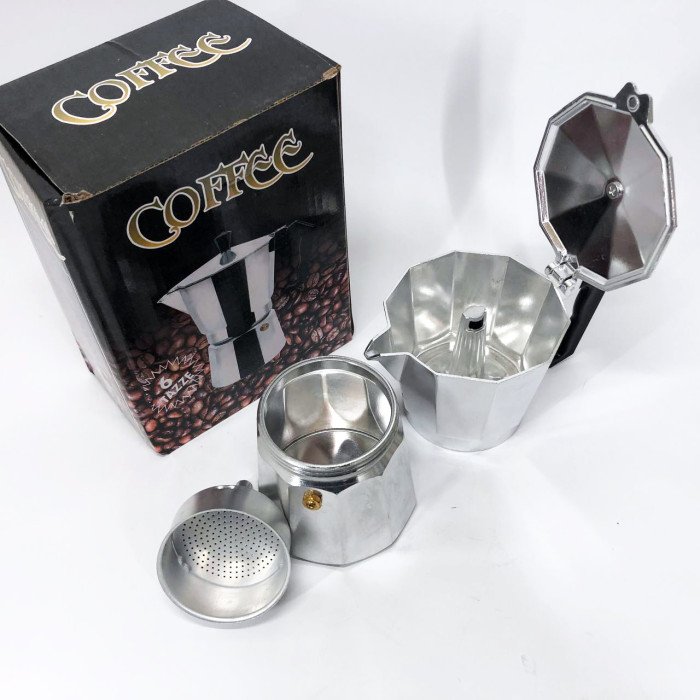 Кавоварка гейзерна з нержавіючої сталі UNIQUE UN-1912 270 мл, Гейзерна кавоварка 3 чашки