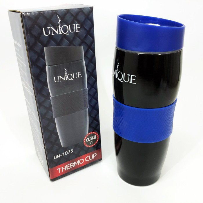 Термокухоль UNIQUE UN-1073 0.38 л, Термос з нержавіючої сталі металевий. Колір: синій