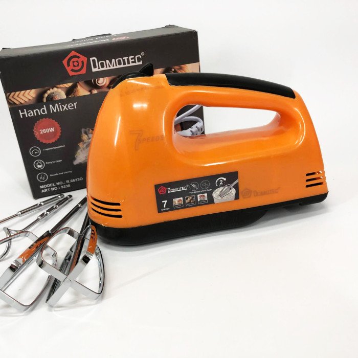 Міксер DOMOTEC R6633O 7 швидкостей 260 Вт 2 віночки, Міксер для молочних коктейлів для дому ручний міксер