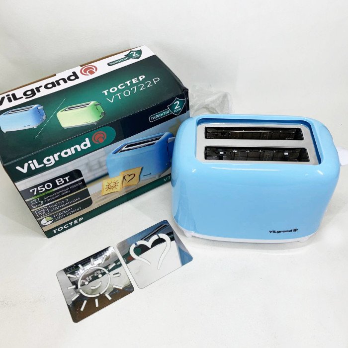 Тостер VILGRAND VT0722P. Колір: блакитний