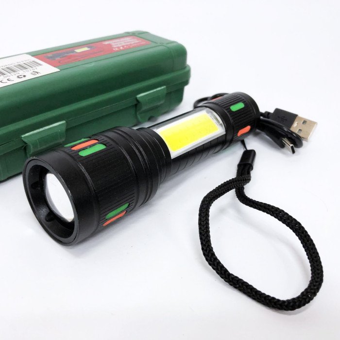 Ліхтарик 623-TG+COB, Переносний ручний потужний ліхтар, Портативний світлодіодний ліхтар із зарядкою