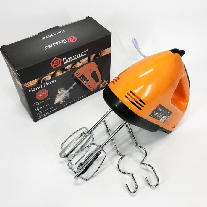 Міксер DOMOTEC R6633O 7 швидкостей 260 Вт 2 віночки, Міксер для молочних коктейлів для дому ручний міксер