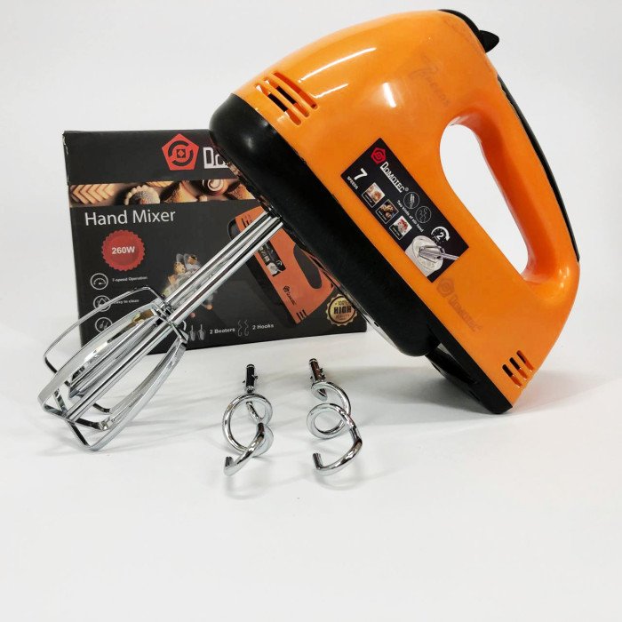 Міксер DOMOTEC R6633O 7 швидкостей 260 Вт 2 віночки, Міксер для молочних коктейлів для дому ручний міксер