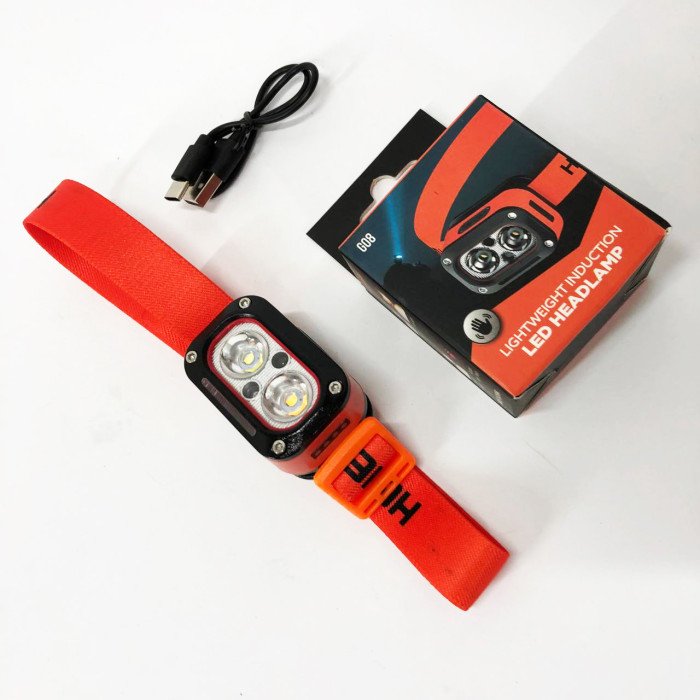 Ліхтар налобний G08-2XPG(white+yellow)+LED(red), Налобний ліхтар для автолюбителів, Led ліхтар налобний