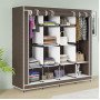 Складна тканинна шафа для одягу 170*45*170см Storage Rack, тканинна шафа для речей Коричнева
