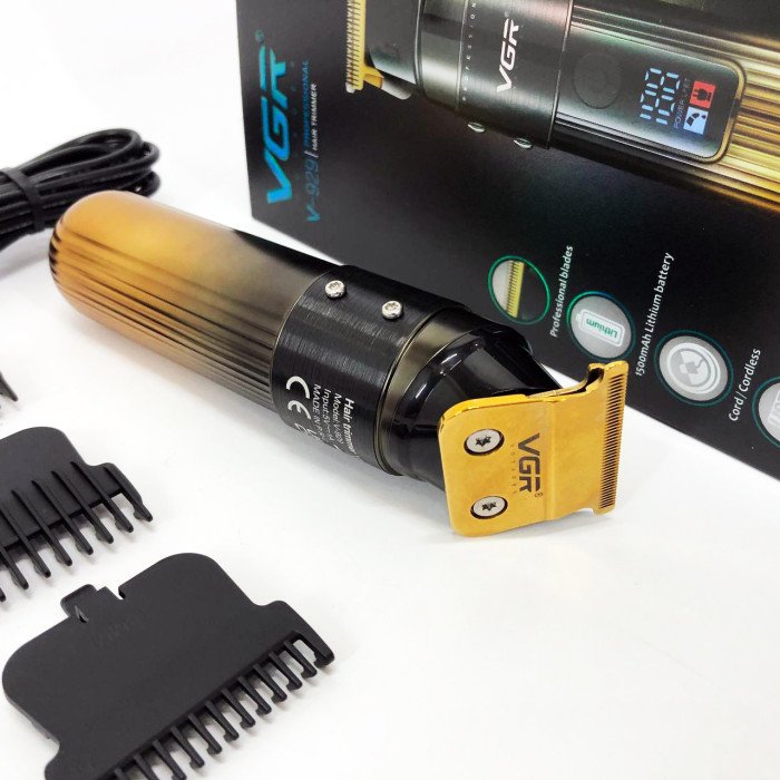 Машинка для стрижки волосся VGR V-929 акумуляторна, Машинка окантувальна професійна для бороди