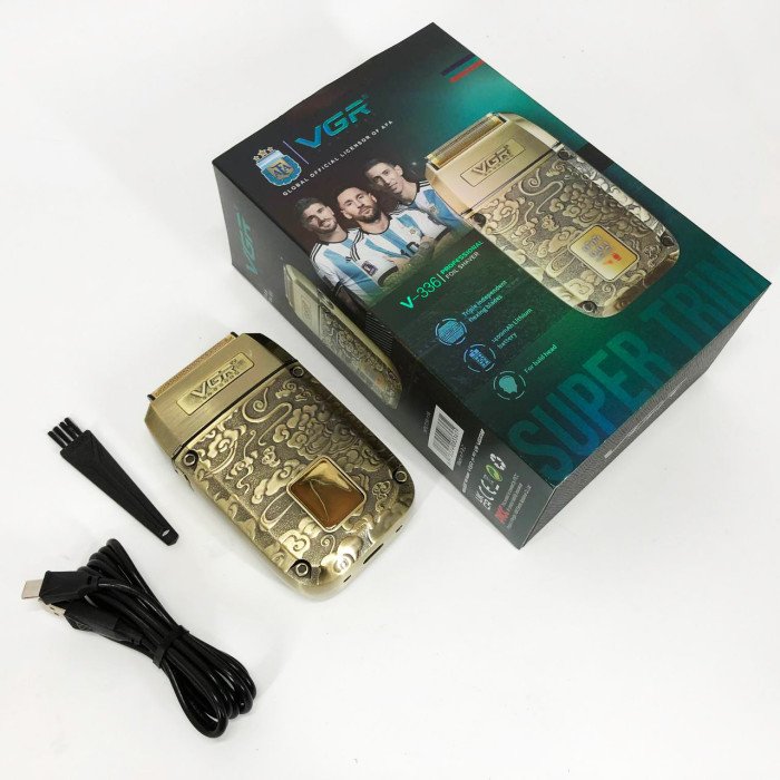 Електробритва-шейвер VGR V-336 LED Display чоловіча професійна для сухого та вологого гоління металева