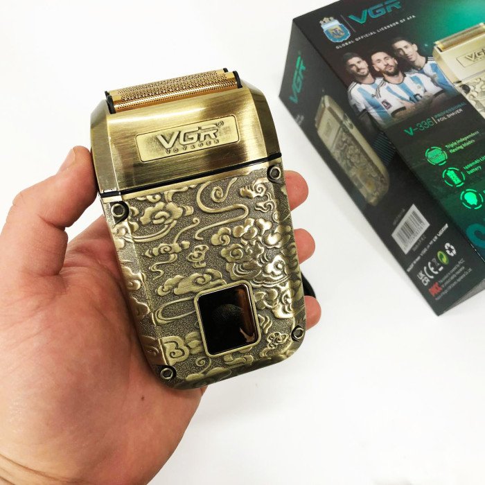 Електробритва-шейвер VGR V-336 LED Display чоловіча професійна для сухого та вологого гоління металева