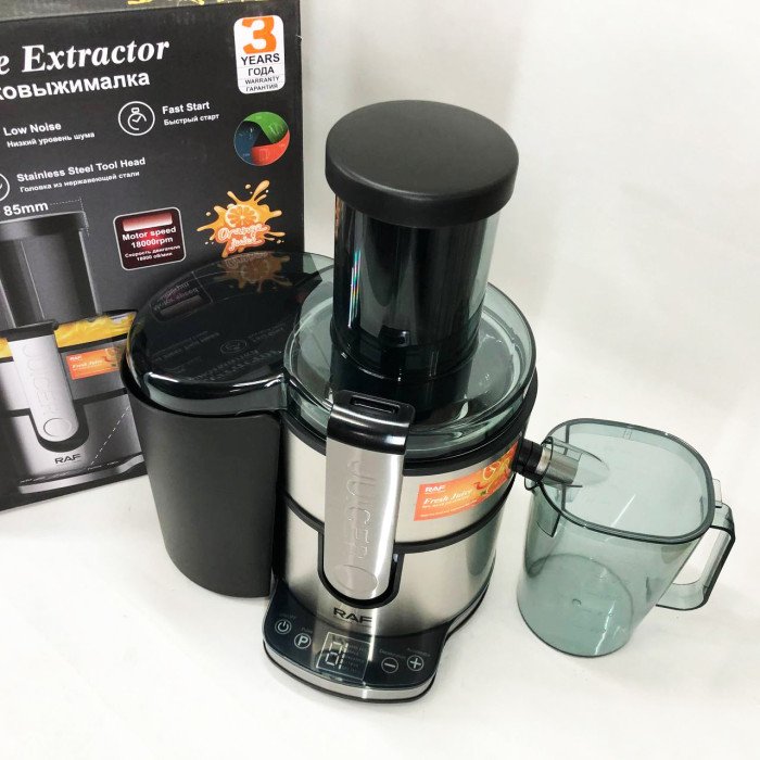 Електричний соковитискач RAF R.2700 для цитрусових, фруктів та овочів з ємністю для соку 1.1 л 800 Вт