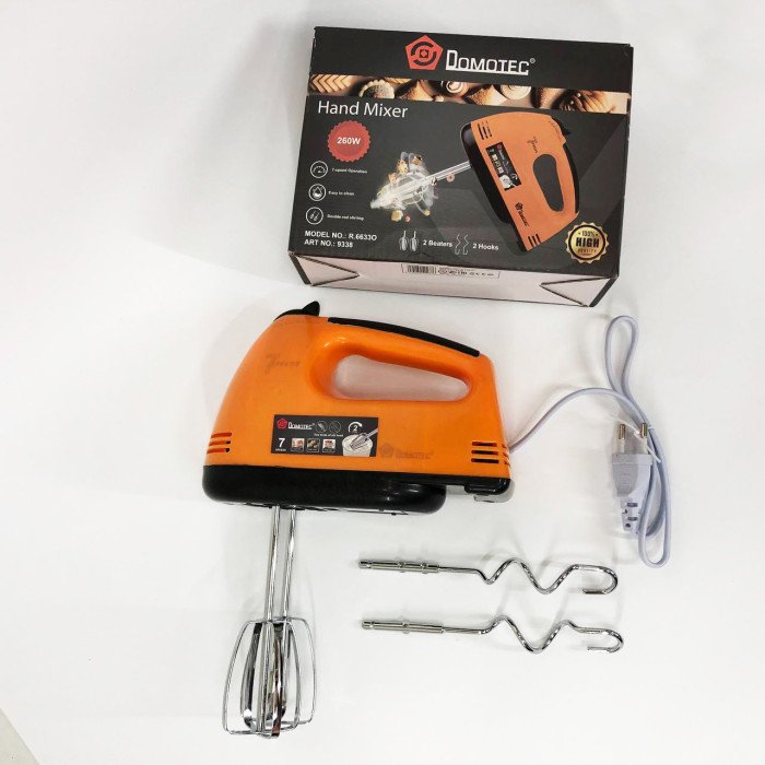 Міксер DOMOTEC R6633O 7 швидкостей 260 Вт 2 віночки, Міксер для молочних коктейлів для дому ручний міксер