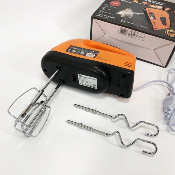 Міксер DOMOTEC R6633O 7 швидкостей 260 Вт 2 віночки, Міксер для молочних коктейлів для дому ручний міксер