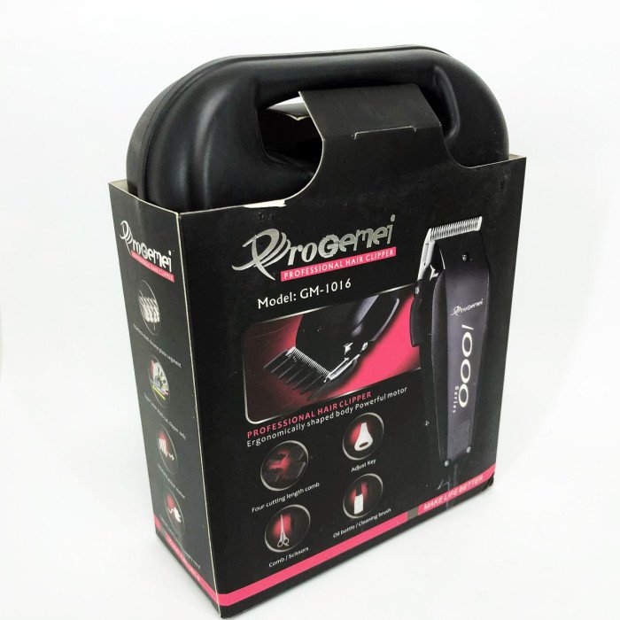 Машинка для стрижки провідна з насадками для волосся та бороди Gemei GM-1016 Pro + Ножиці та Гребінець