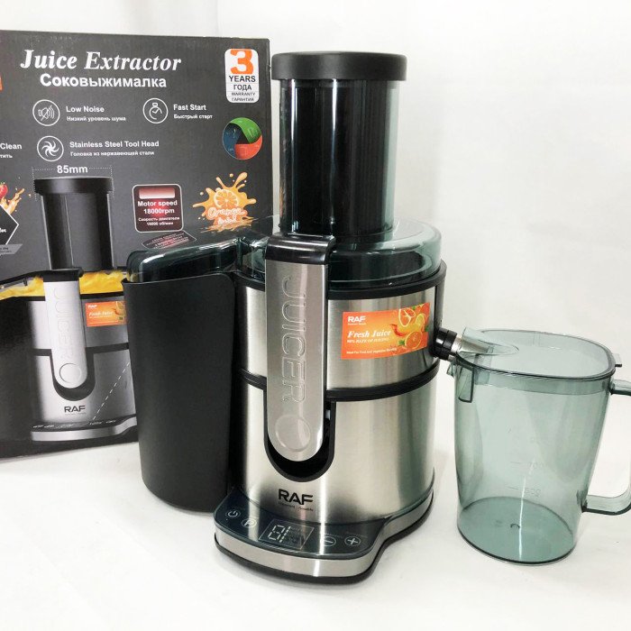 Електричний соковитискач RAF R.2700 для цитрусових, фруктів та овочів з ємністю для соку 1.1 л 800 Вт