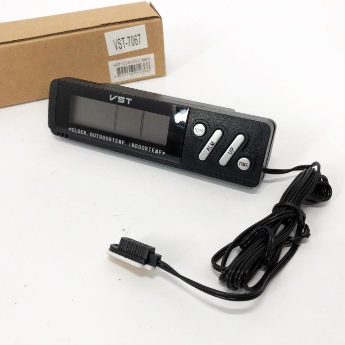 Годинник з внутрішнім і зовнішнім датчиком температури VST-7067, Годинник електронний з яскравими цифрами настільний.
