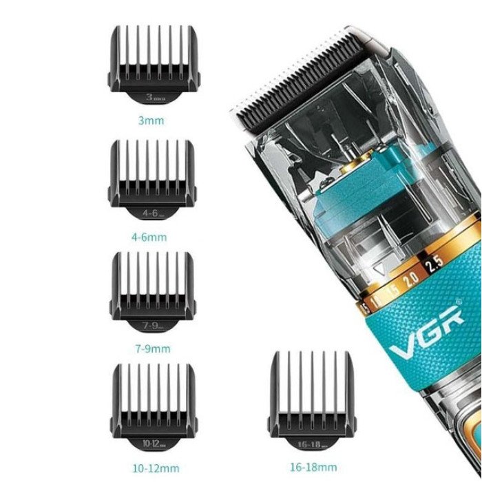 Машинка для стрижки волосся і бороди VGR V-695 з LED дисплеєм IPX7 вологозахист