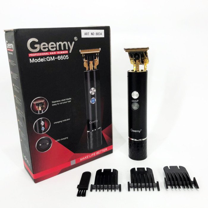 Професійна окантувальна машинка GEEMY GM-6605 для стрижки волосся, окантовки, бороди та вусів