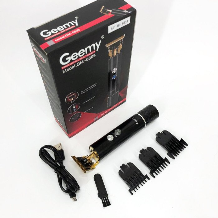 Професійна окантувальна машинка GEEMY GM-6605 для стрижки волосся, окантовки, бороди та вусів