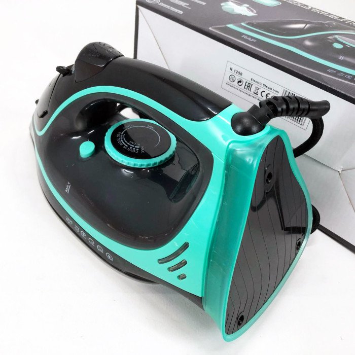 Праска парова RAF R.1250 з керамічною підошвою та функцією самоочищення 2200 Вт. Колір: синій