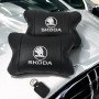 Автомобільні подушки 2 шт на підголівник Skoda / Шкода, з натуральної шкіри, стильний аксесуар для вашого авто