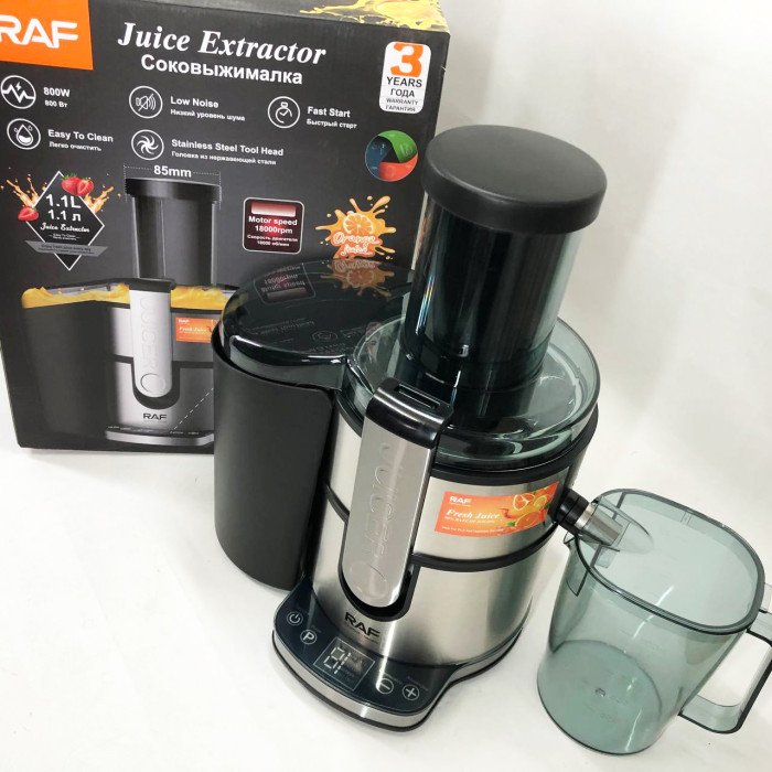 Електричний соковитискач RAF R.2700 для цитрусових, фруктів та овочів з ємністю для соку 1.1 л 800 Вт
