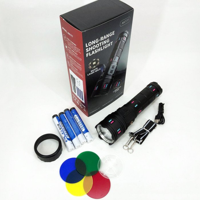 Ліхтар AK177-WHITE LASER LED PM60-TG, Топ-ліхтарик ліхтарик світлодіодний акумуляторний портативний