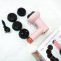 Масажер антицелюлітний для тіла рук та ніг 4 насадки 6 швидкостей Deep Rolling Massager. Колір: рожевий