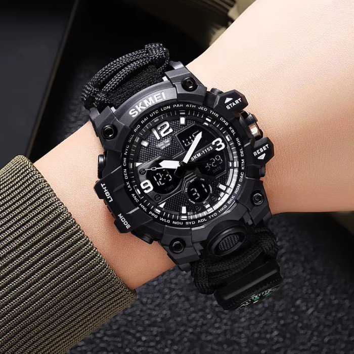 Годинник наручний чоловічий SKMEI 1155BKBK PARACORD